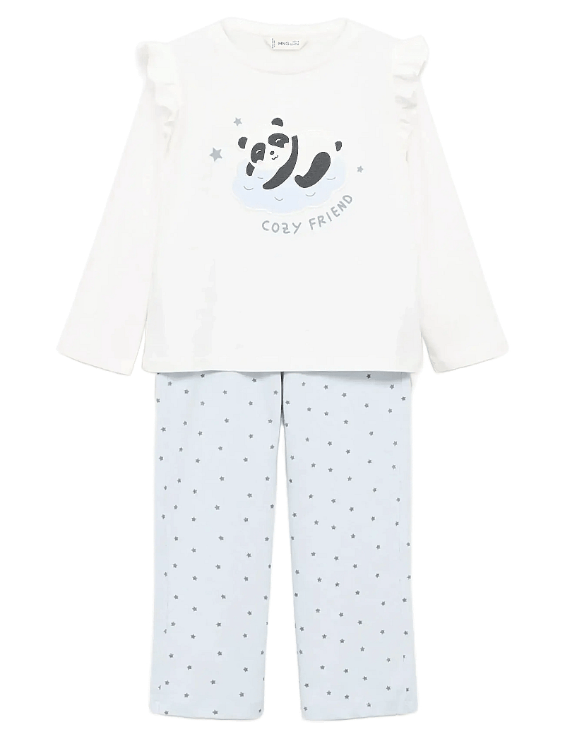 Mango - Printed long pyjamas - pyjamassæt - natural white - 0