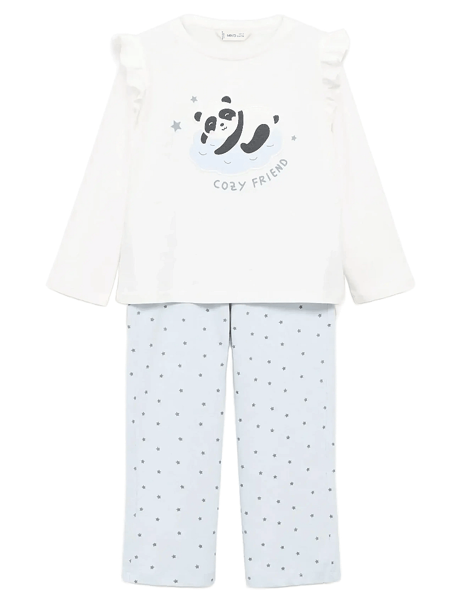 Mango - Printed long pyjamas - pyjamasset - natural white - 0