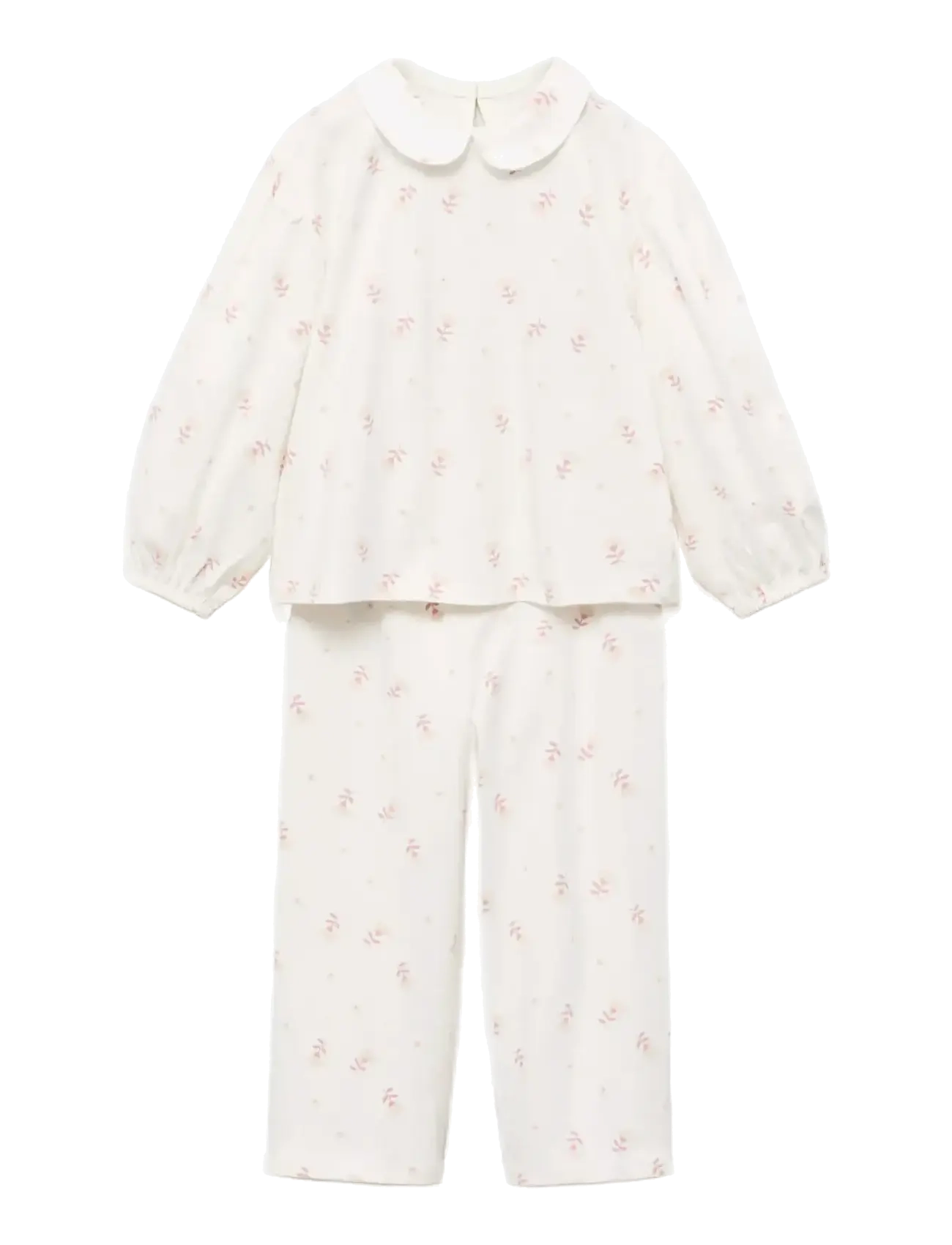 Mango Baby-collar printed pyjamas - Nattøy - NATURAL WHITE / white