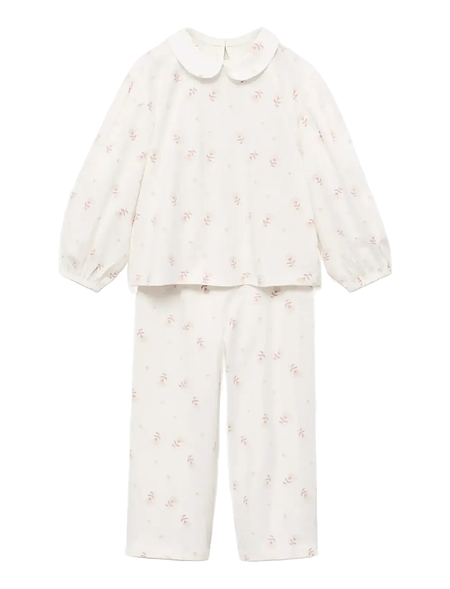 Mango - Baby-collar printed pyjamas - pyjamasset - natural white - 0