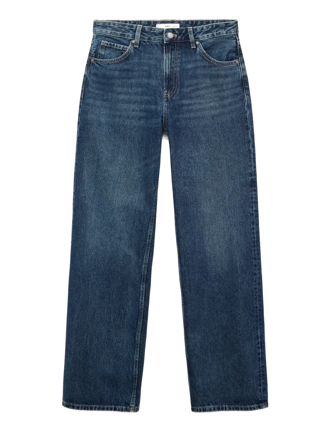 Mango Miami medium-rise straight-fit jeans - Clothing - OPEN BLUE / blue