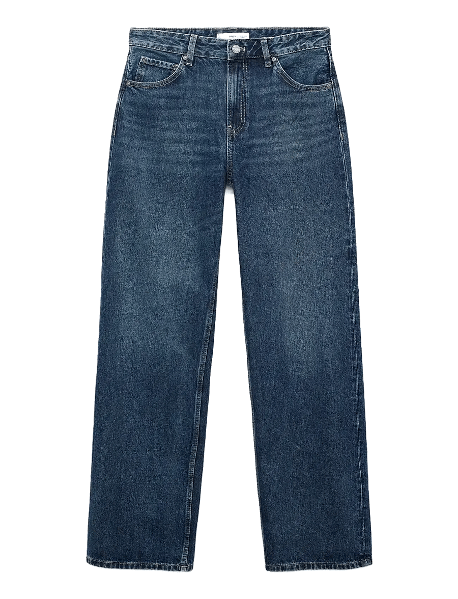 Mango - Miami medium-rise straight-fit jeans - open blue - 1