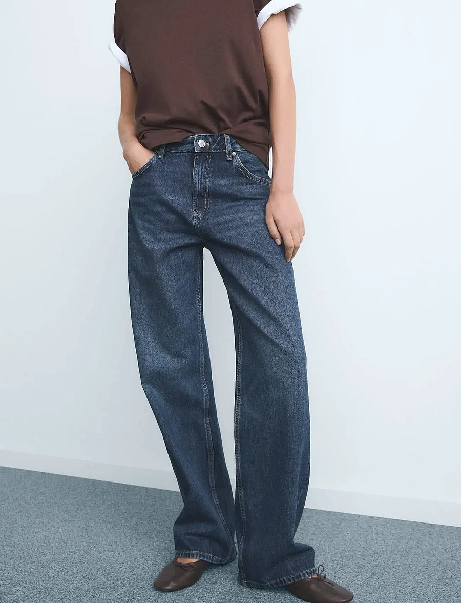 Mango - Miami medium-rise straight-fit jeans - open blue - 0