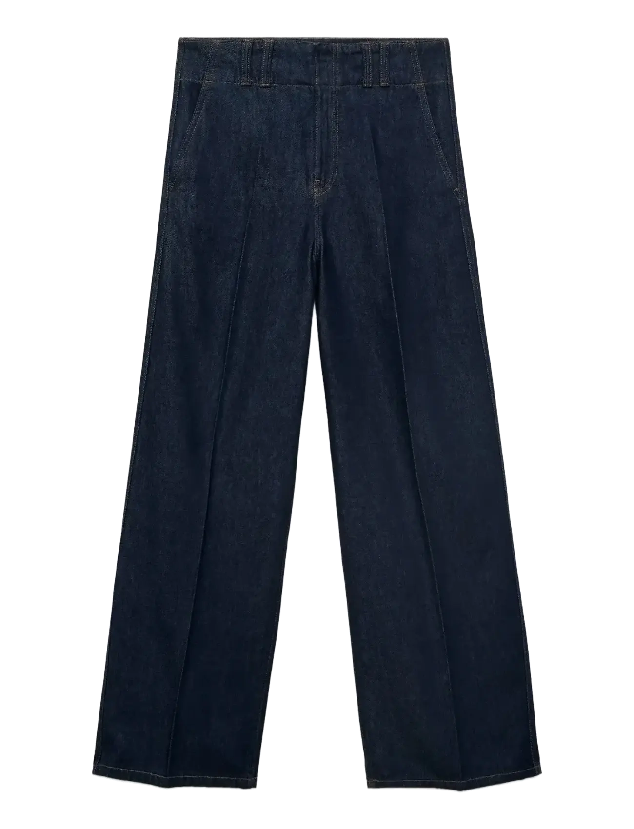 MANGO Wide Bein Denim Hosen With Gürtel Loops Navy - S - Damen