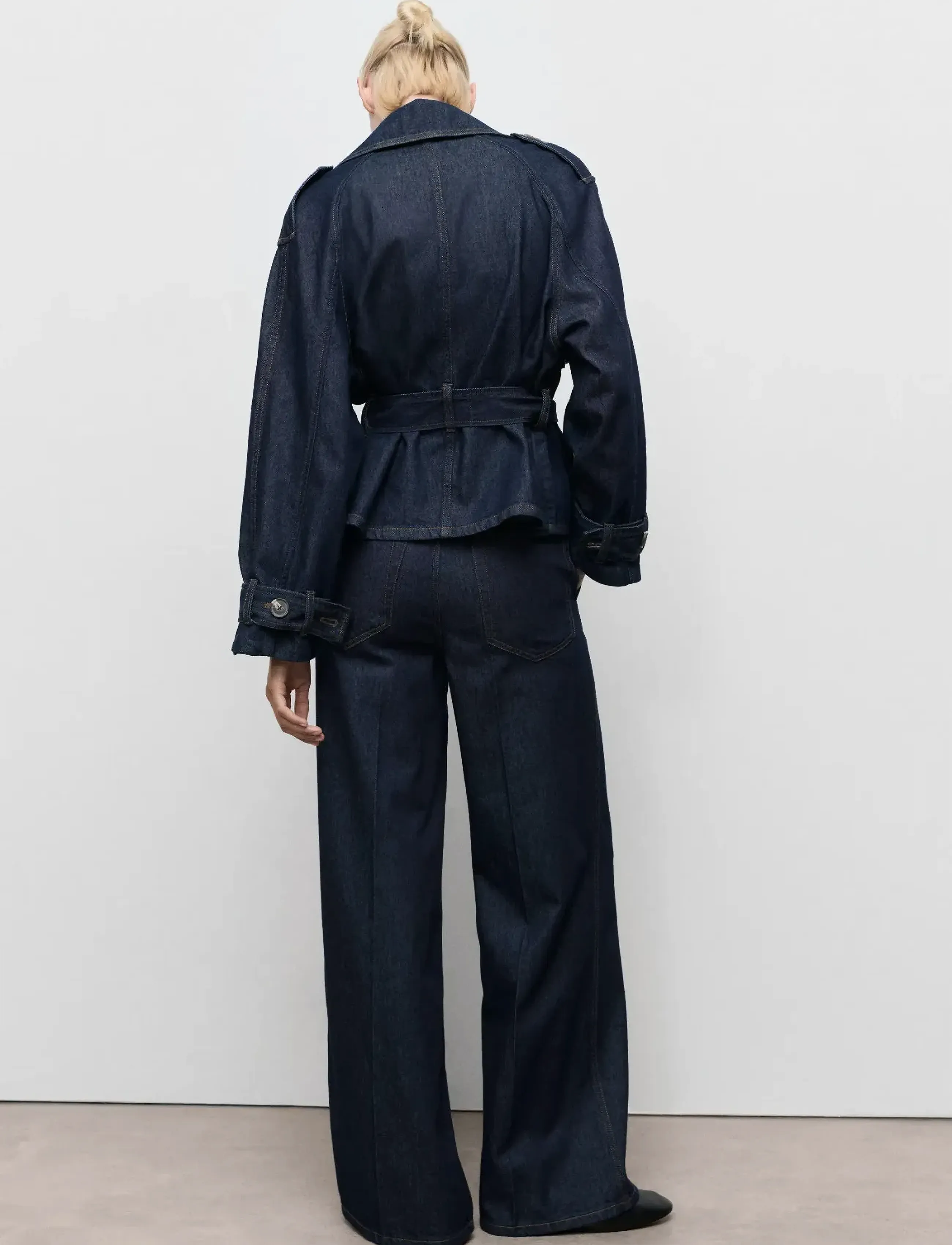 Mango - Wide leg denim trousers with belt loops - leveälahkeiset farkut - open blue - 2