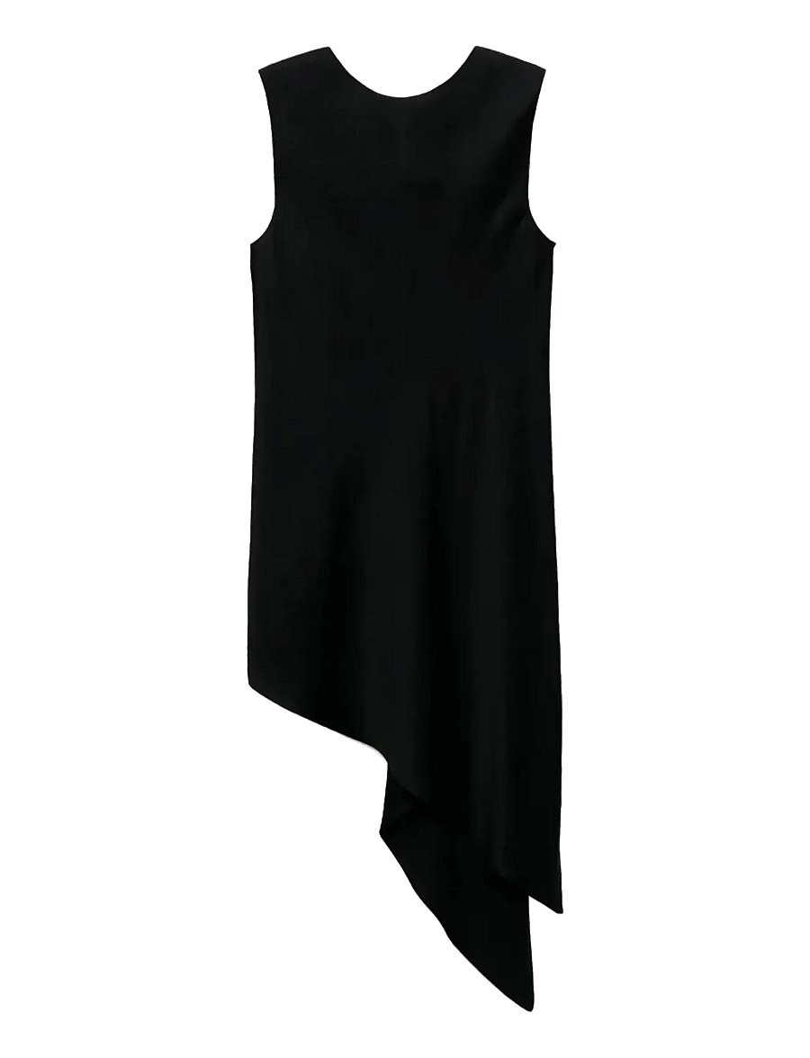 Mango - Asymmetrical satin top - Ärmellose blusen - black - 1