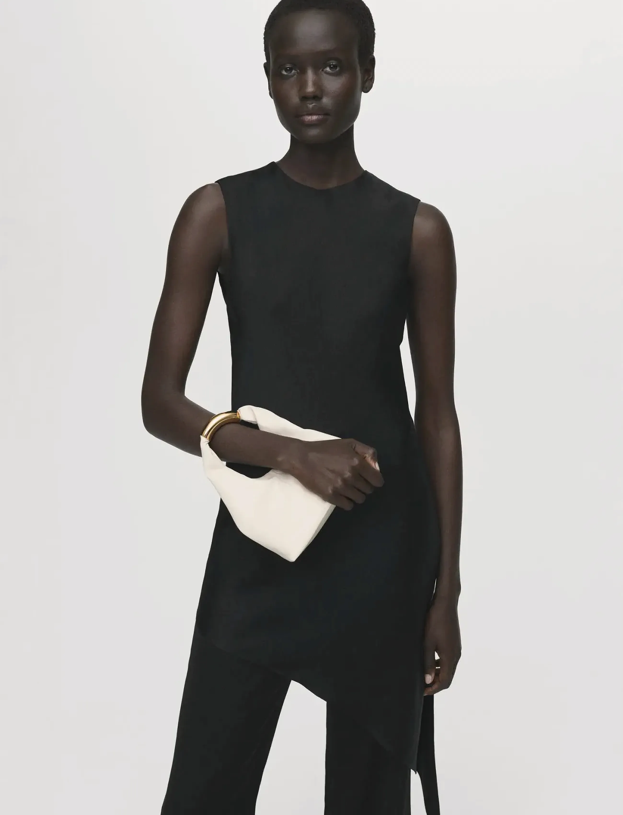 Mango Asymmetrical satin top - Bluser - BLACK / black