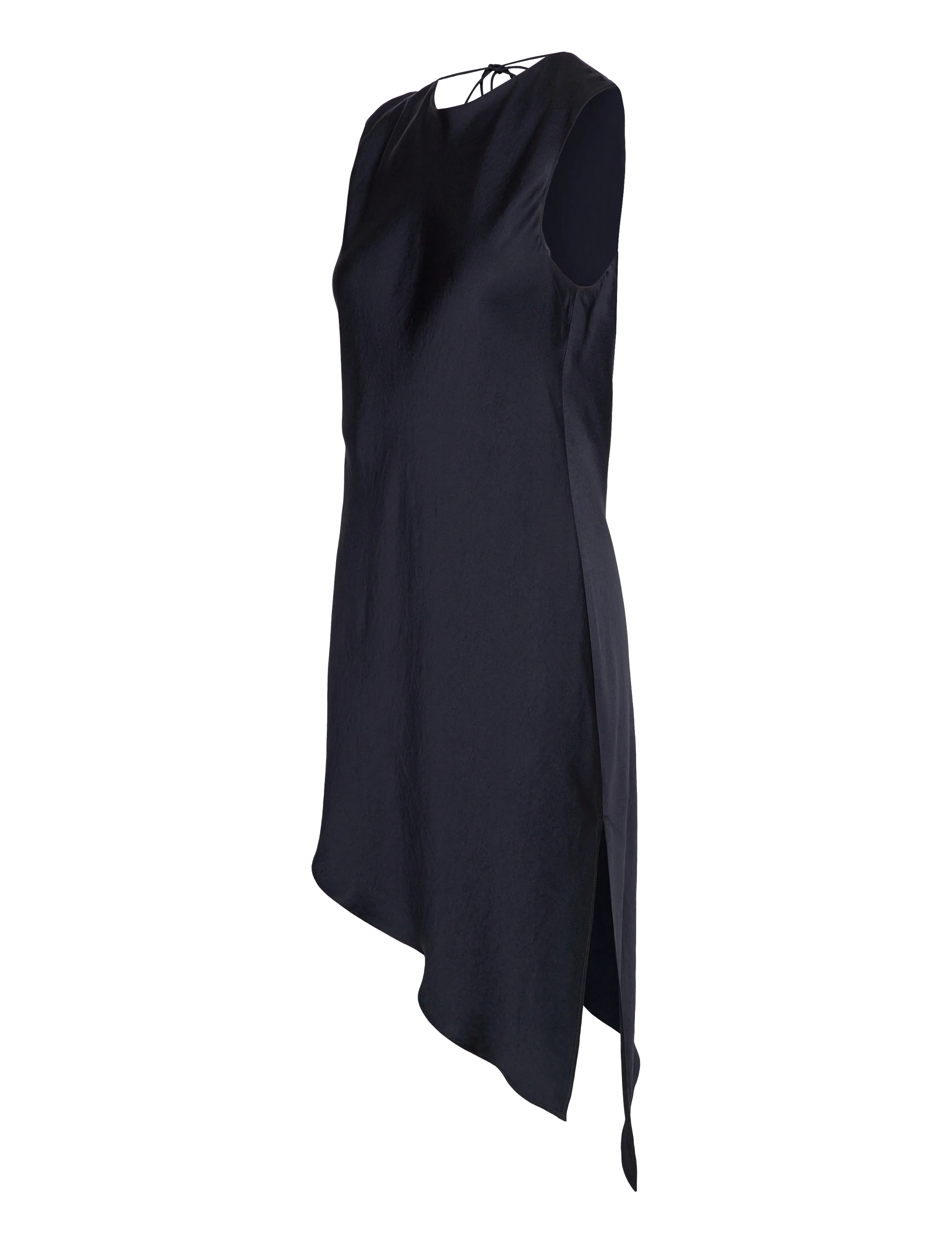 Mango - Asymmetrical satin top - sleeveless blouses - navy - 3