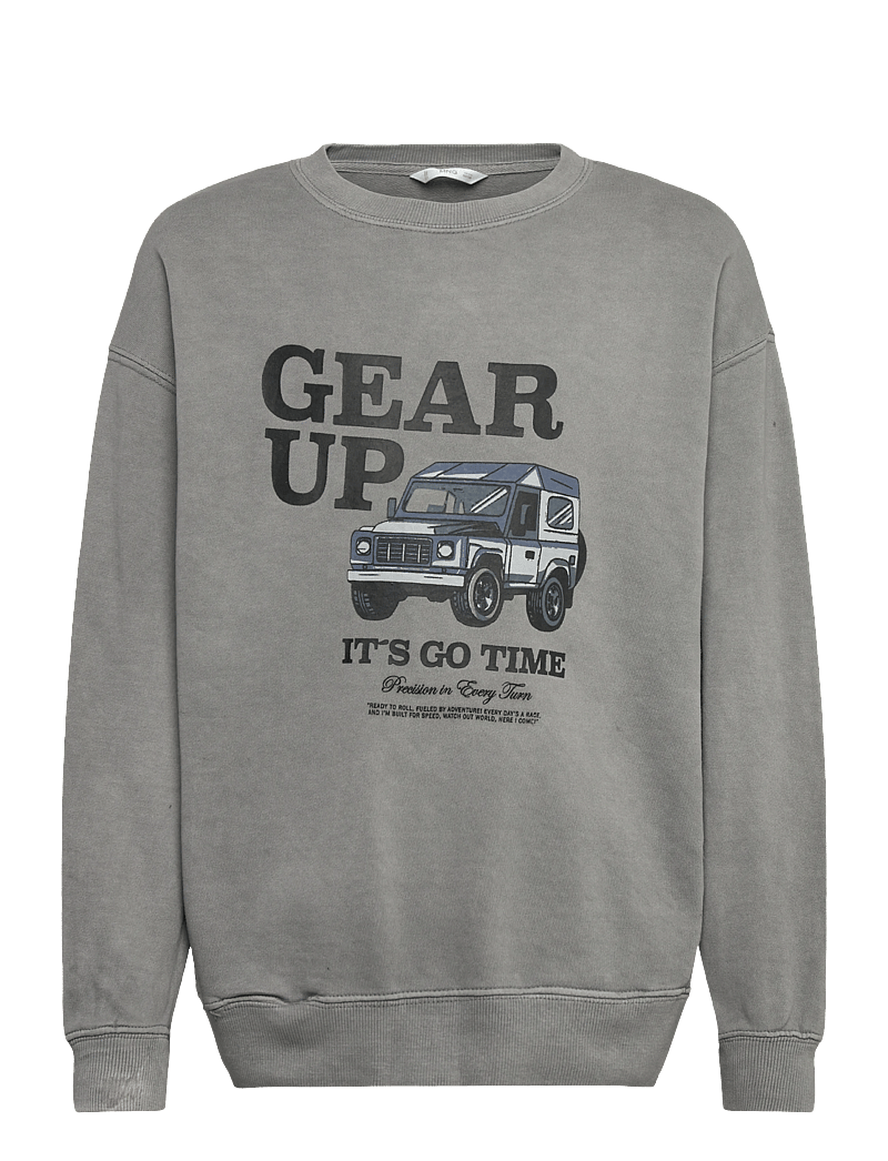 Mango - Printed cotton sweatshirt - sweatshirts - grey - 0