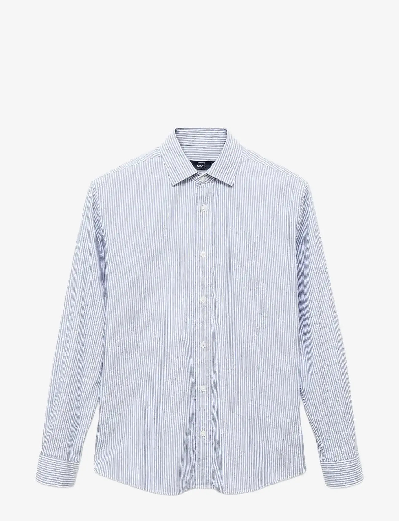 Mango - 100% cotton kodak striped shirt - navy - 1