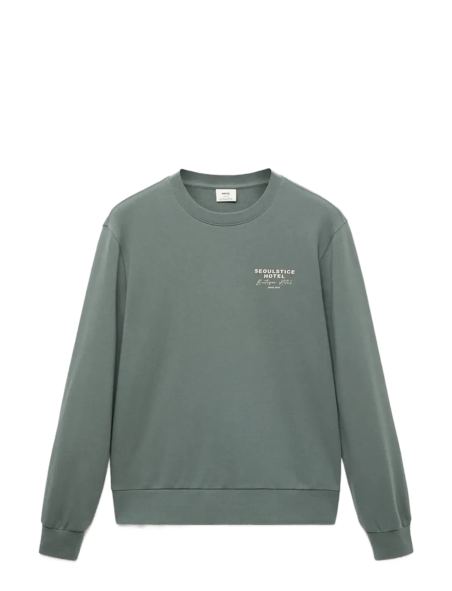 Mango - Printed cotton sweatshirt - kollektioner - green - 1