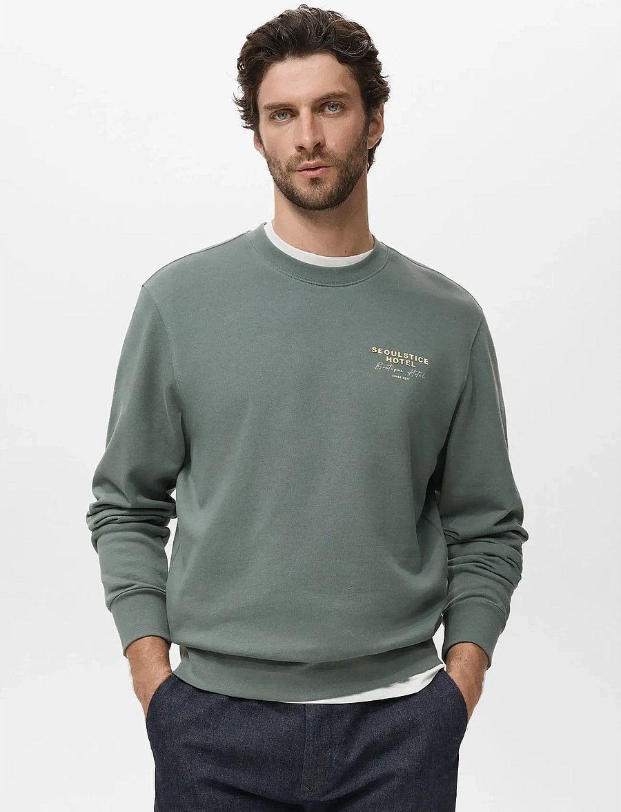Mango - Printed cotton sweatshirt - kollektioner - green - 0