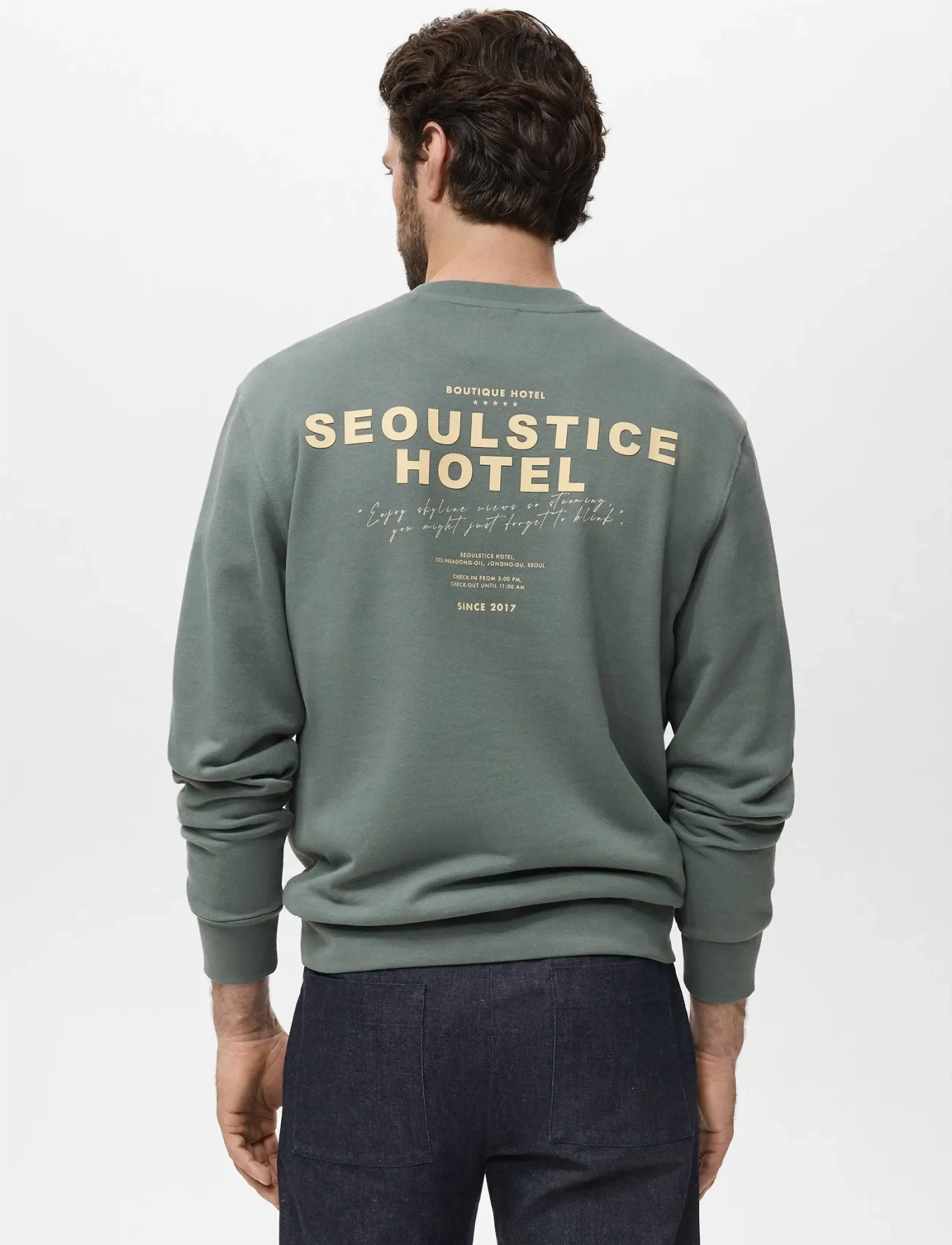 Mango - Printed cotton sweatshirt - svetarit - green - 2