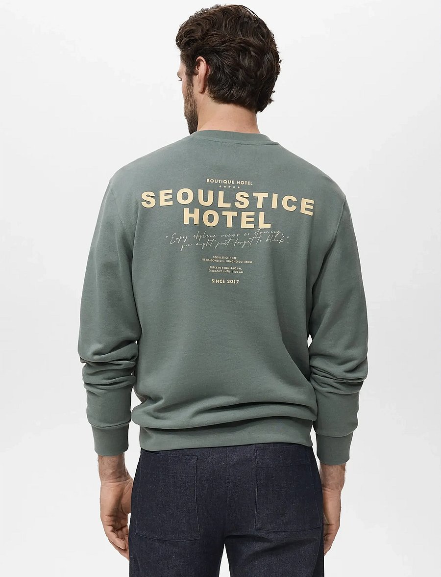 Mango - Printed cotton sweatshirt - kollektioner - green - 2