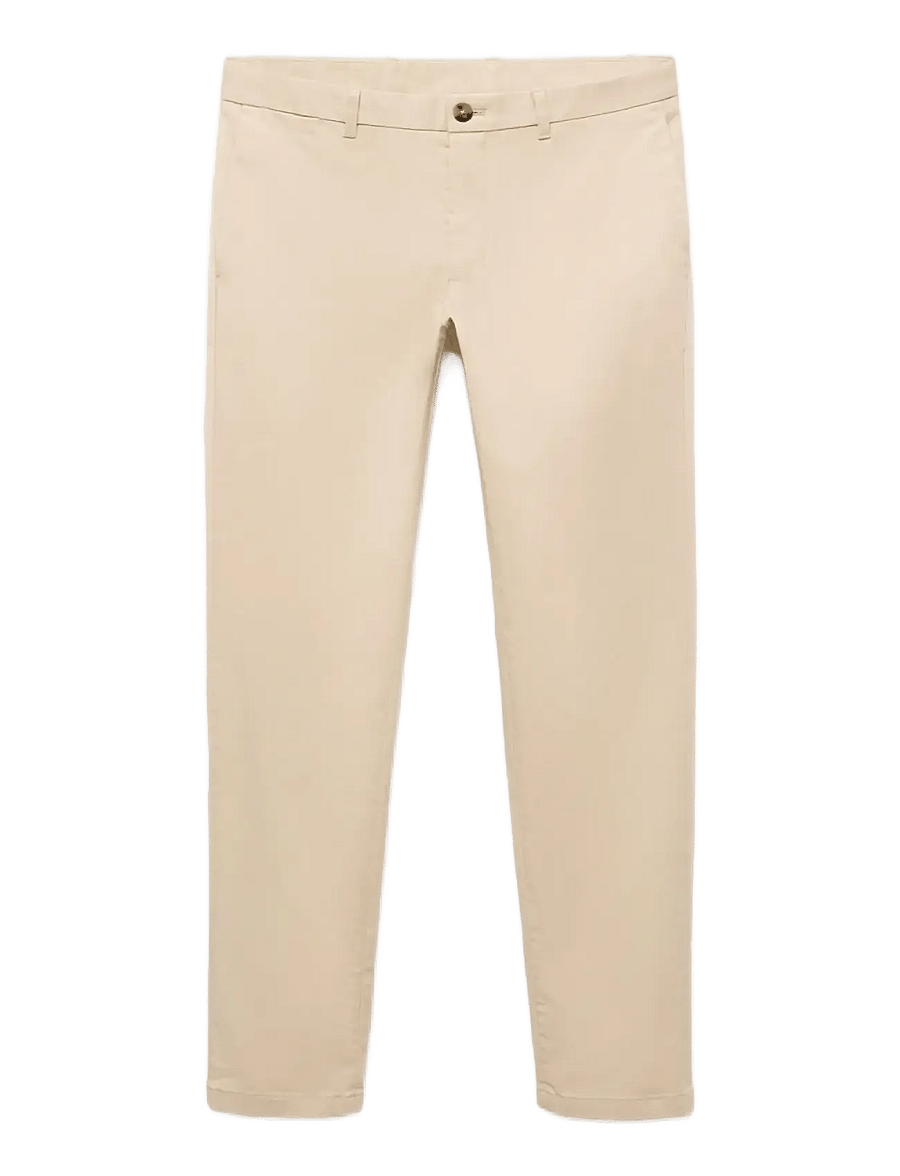 Mango - Barna slim-fit twill chino trousers - chinos - light beige - 1