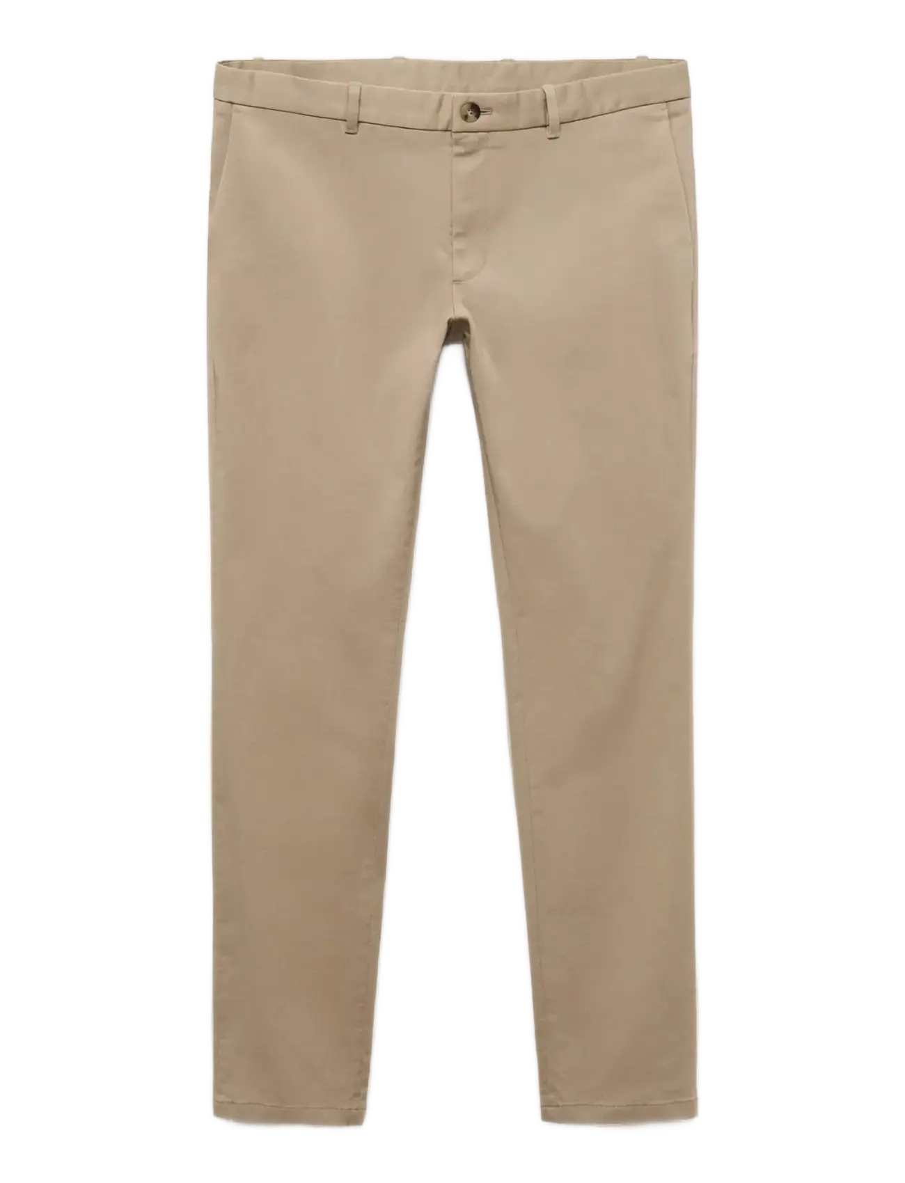 Mango Barna slim-fit twill chino trousers - Trousers - LIGHT BEIGE / beige