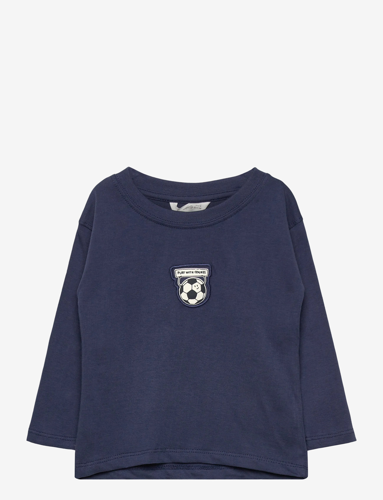 Mango - Embroidered printed T-shirt - långärmade t-shirts - dark blue - 0