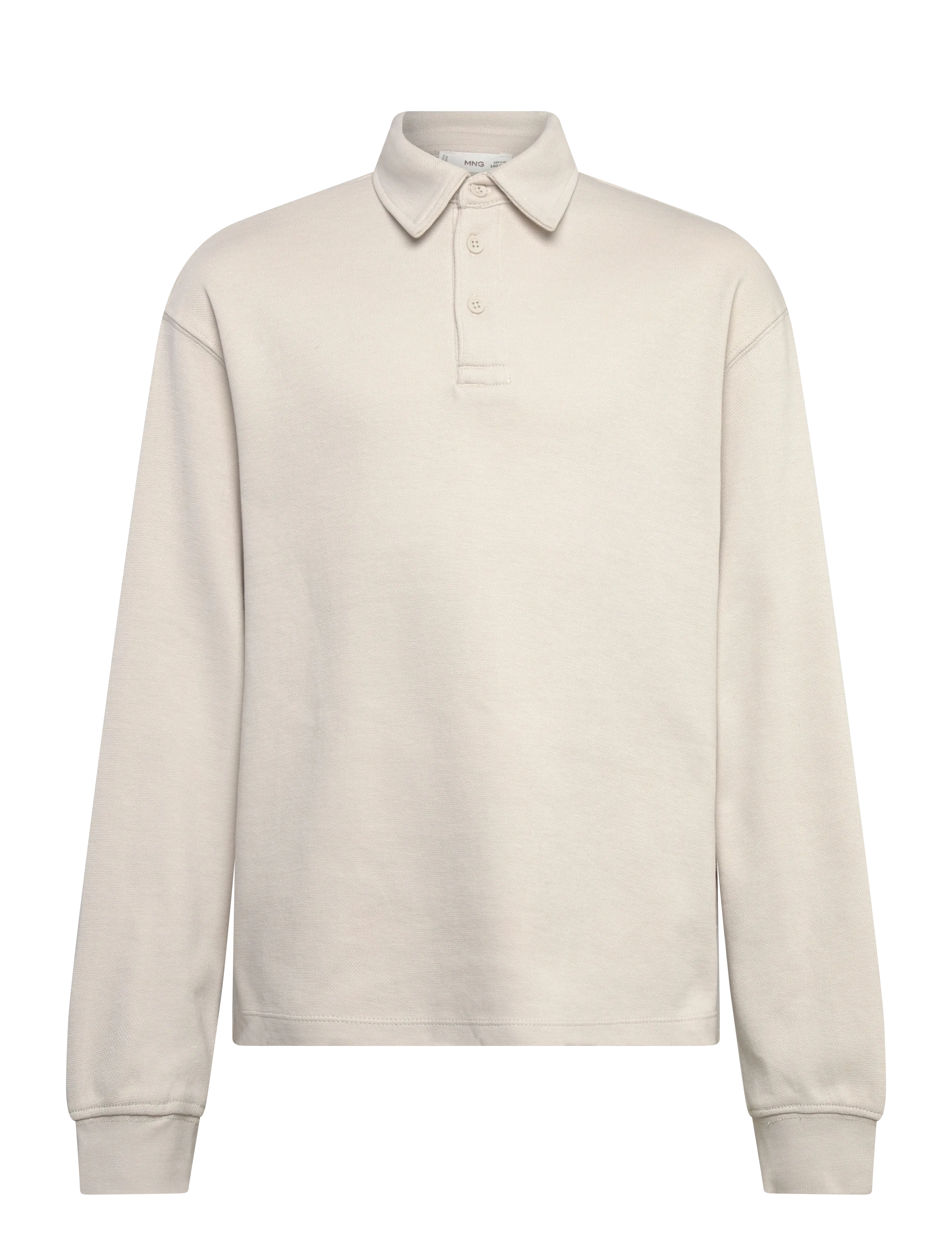Mango Polo-Neck Sweatshirt, 9-10, Beige, Polo Skjorter > Langærmede Polo Shirts, Børn