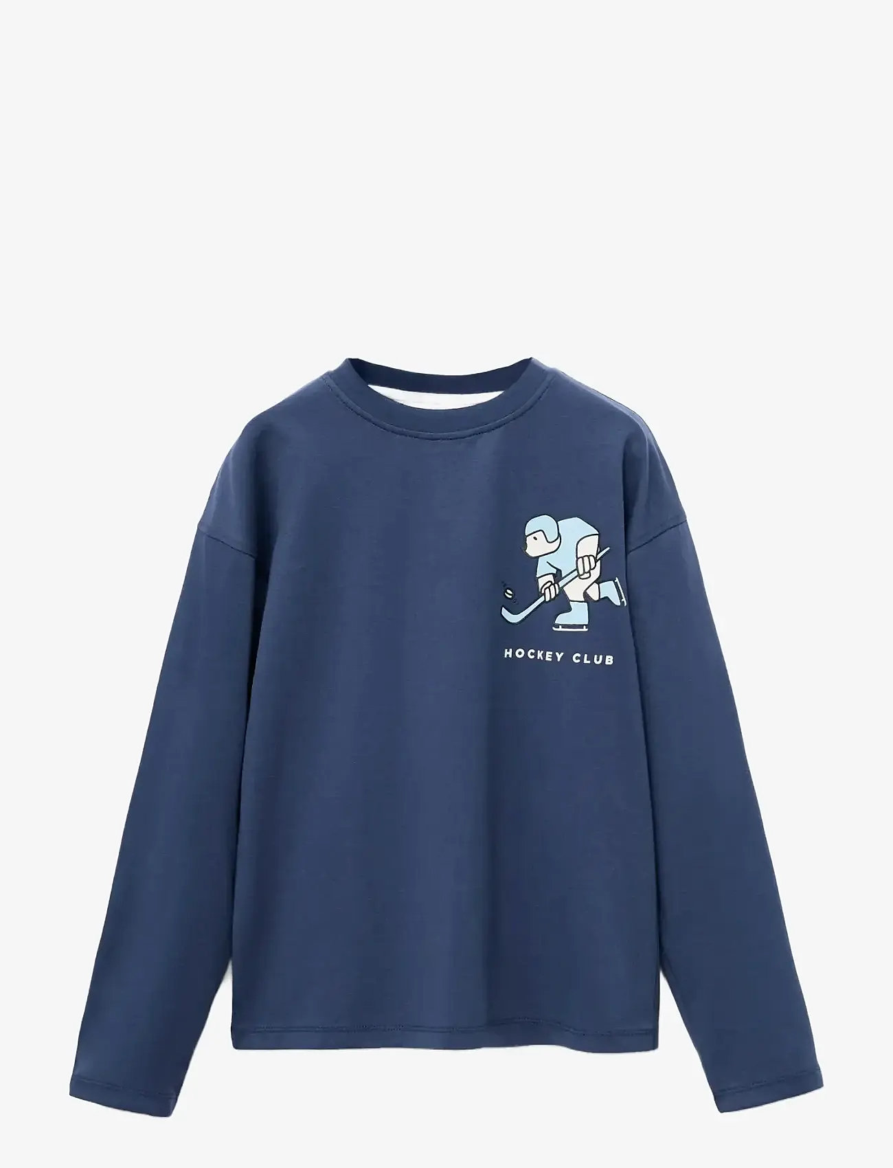 Mango - Printed cotton-blend T-shirt - sügisesed riided - navy - 0