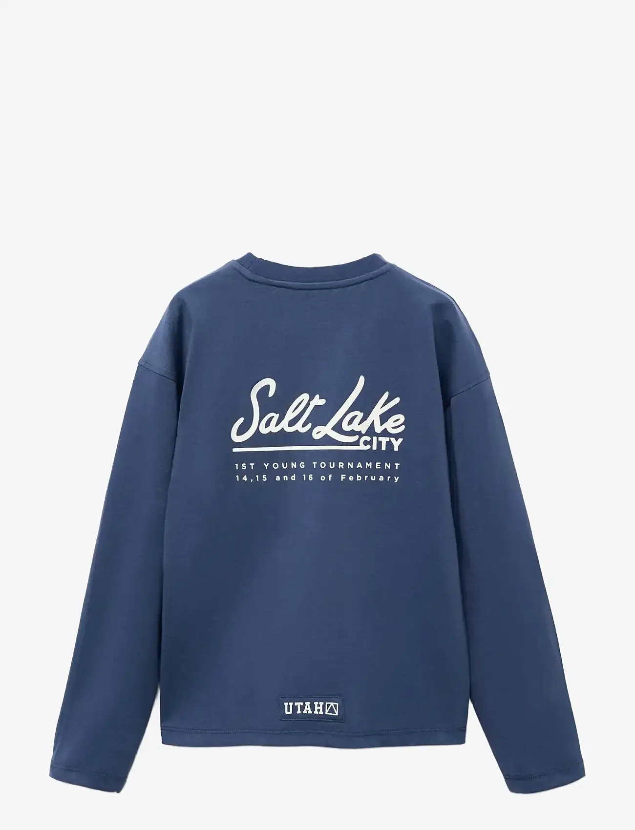 Mango - Printed cotton-blend T-shirt - sügisesed riided - navy - 1