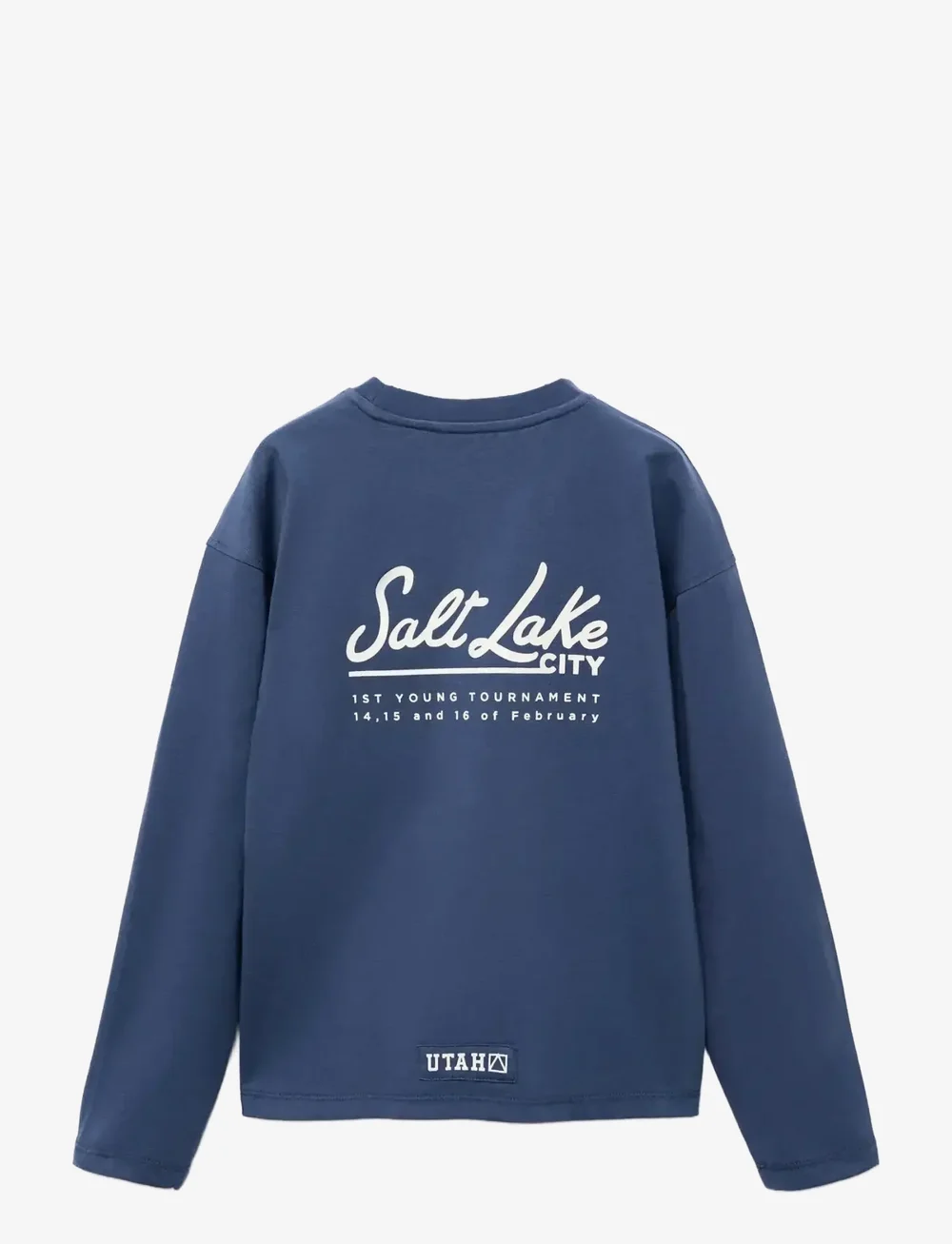 Mango - Printed cotton-blend T-shirt - langärmelig - navy - 1