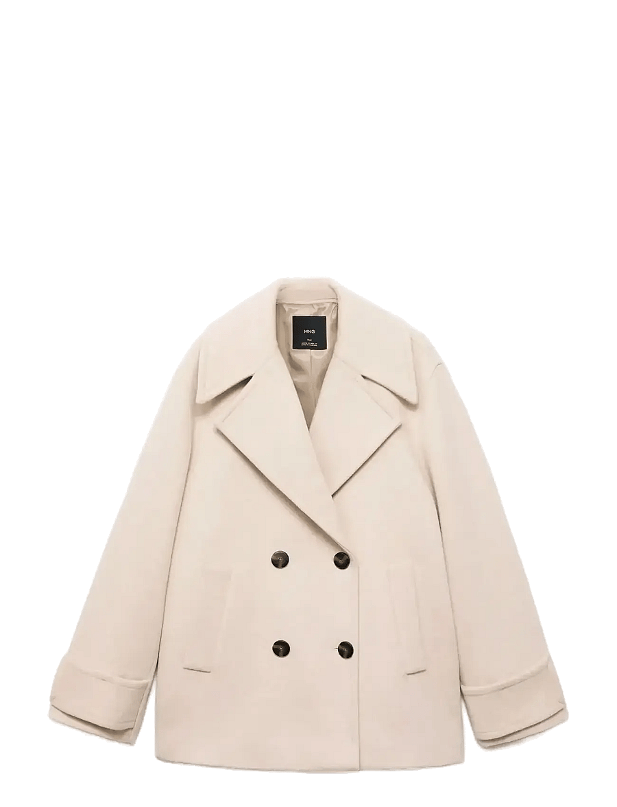Mango - Double-breasted wool-blend coat - vinterjakker - lt pastel grey - 1