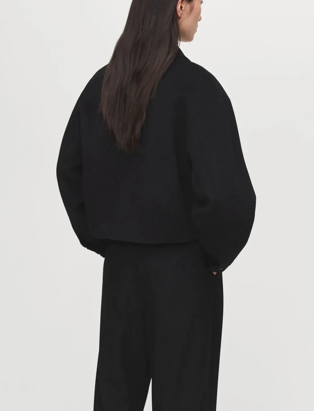 Mango - Wool bomber jacket - bomberjacken - black - 2