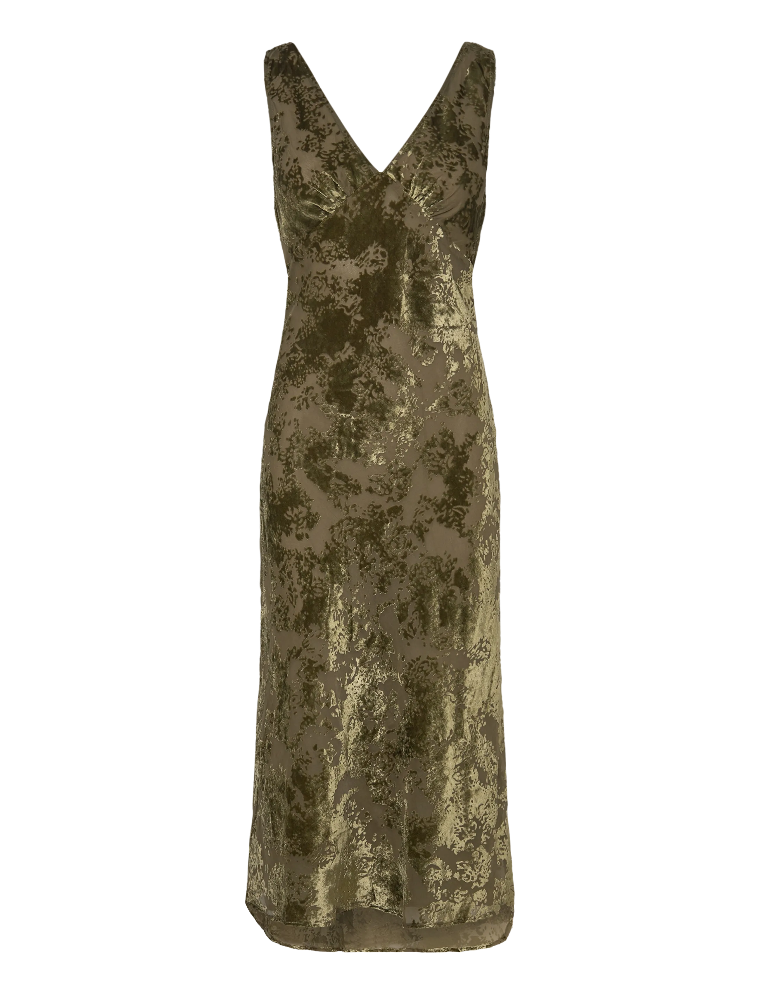 Jacquard V-neck dress - GREEN