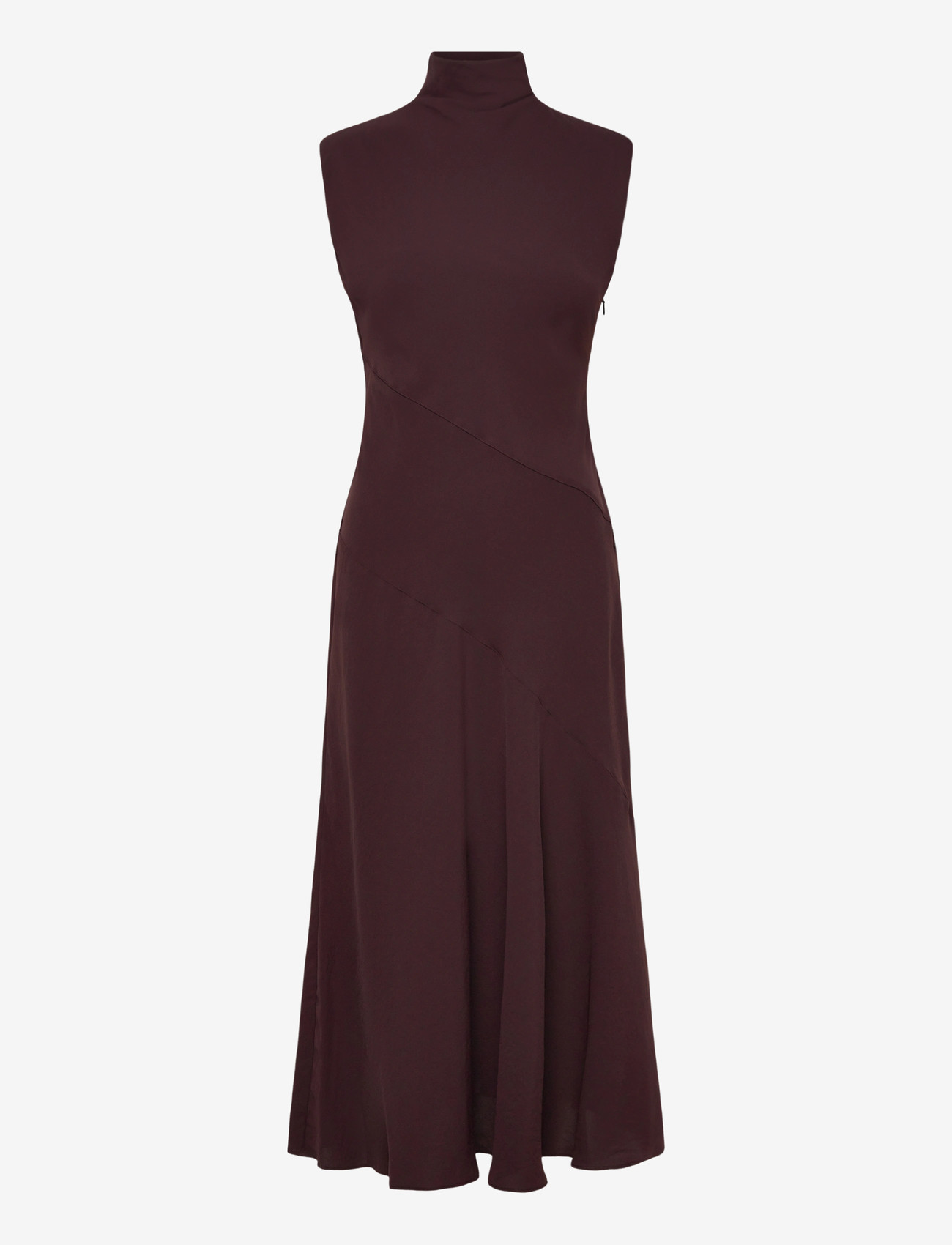 Mango - A-line turtleneck dress - midi dresses - brown - 1