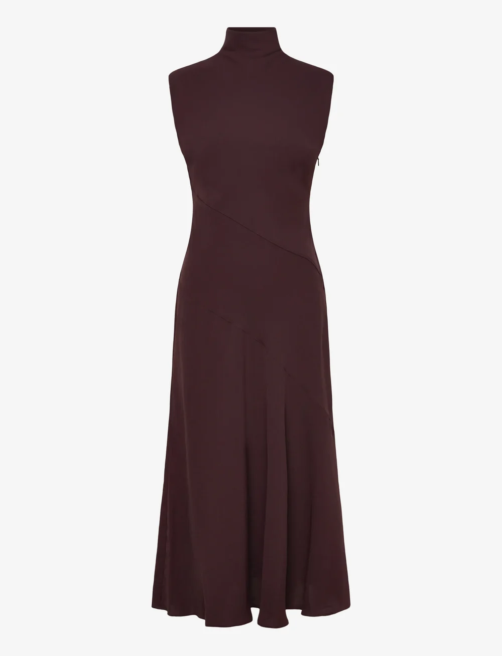 Mango - A-line turtleneck dress - midi kjoler - brown - 0