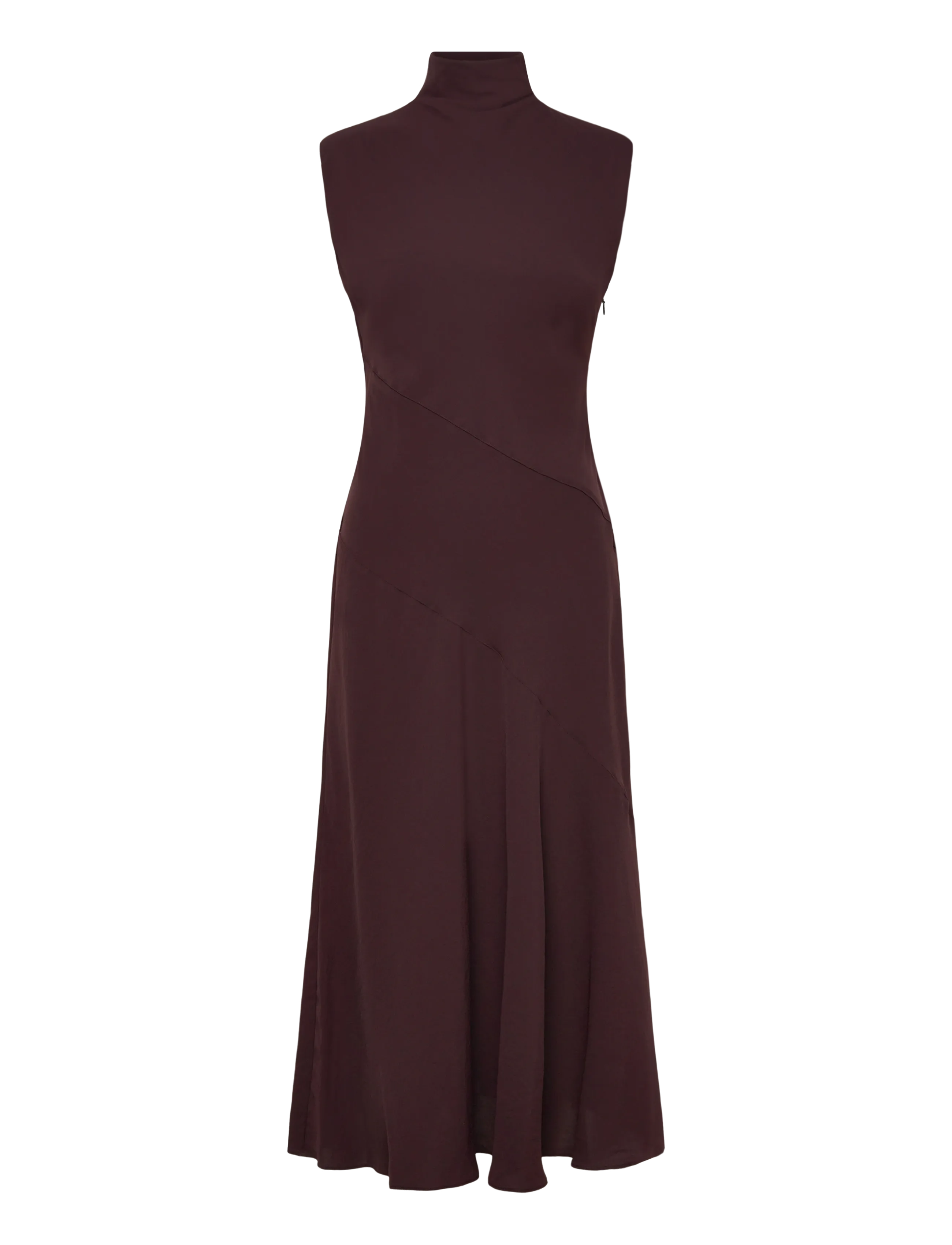 Mango - A-line turtleneck dress - midiklänningar - brown - 1