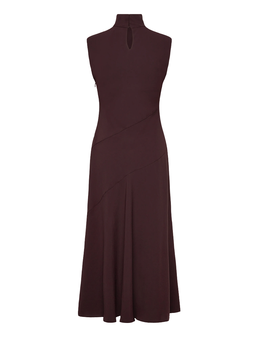 Mango - A-line turtleneck dress - midiklänningar - brown - 2
