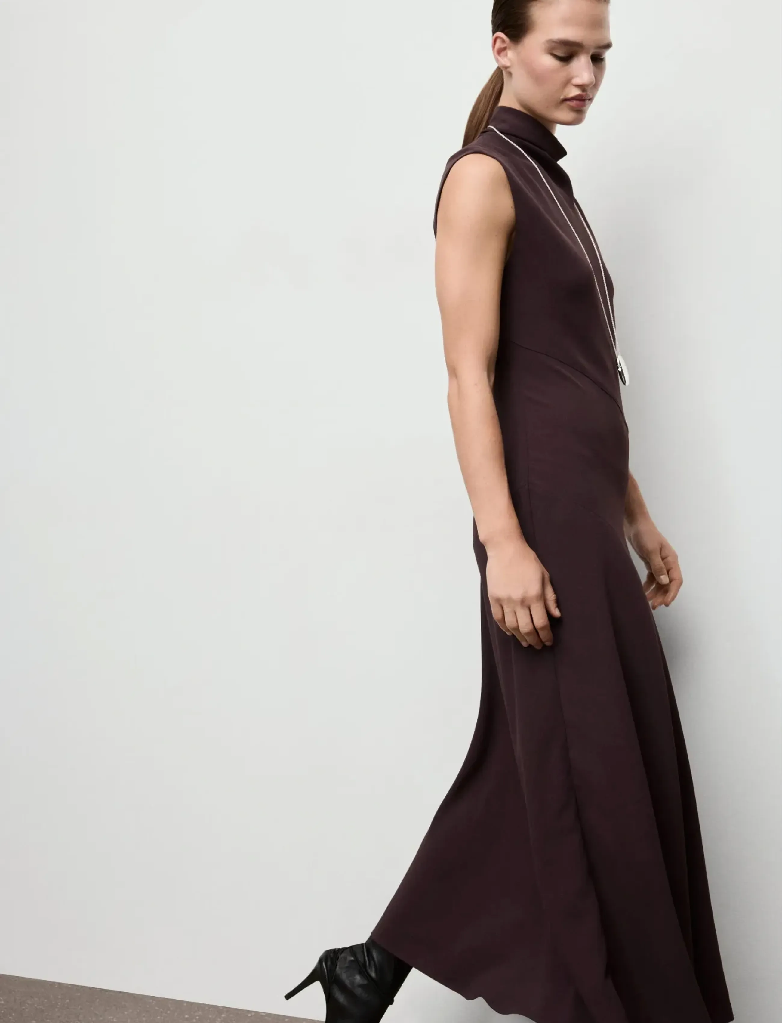 Mango A-Line Turtleneck Dress, Kvinder, A-Linje Rullekravekjole, Bordeaux, Str: S