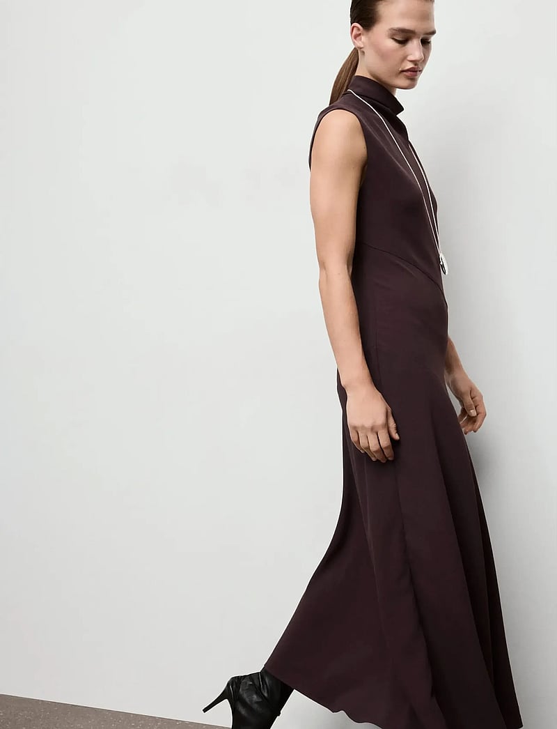 Mango - A-line turtleneck dress - midi dresses - brown - 0