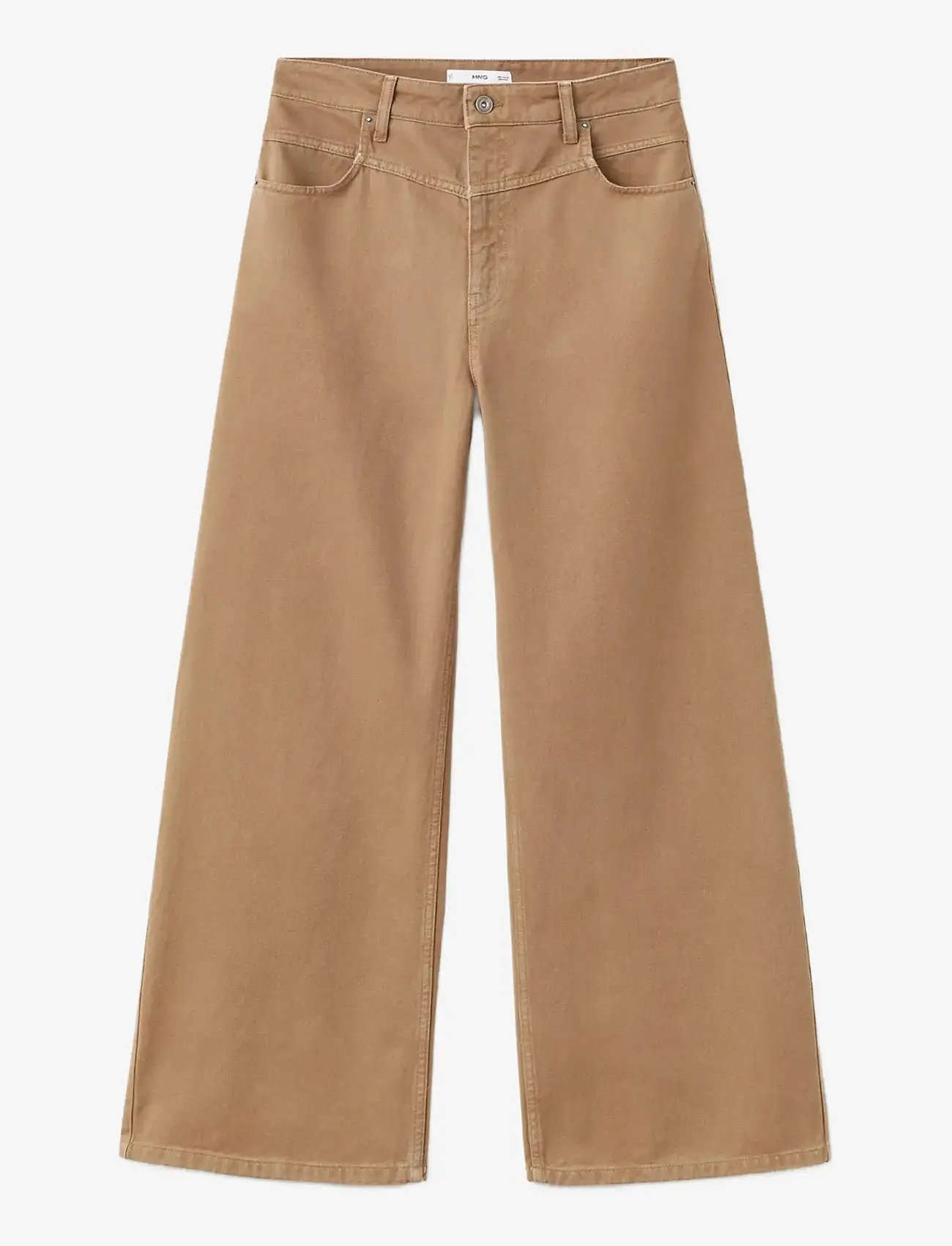 Mango - Wide leg mid-rise loose-fit jeans - vida jeans - dark brown - 1