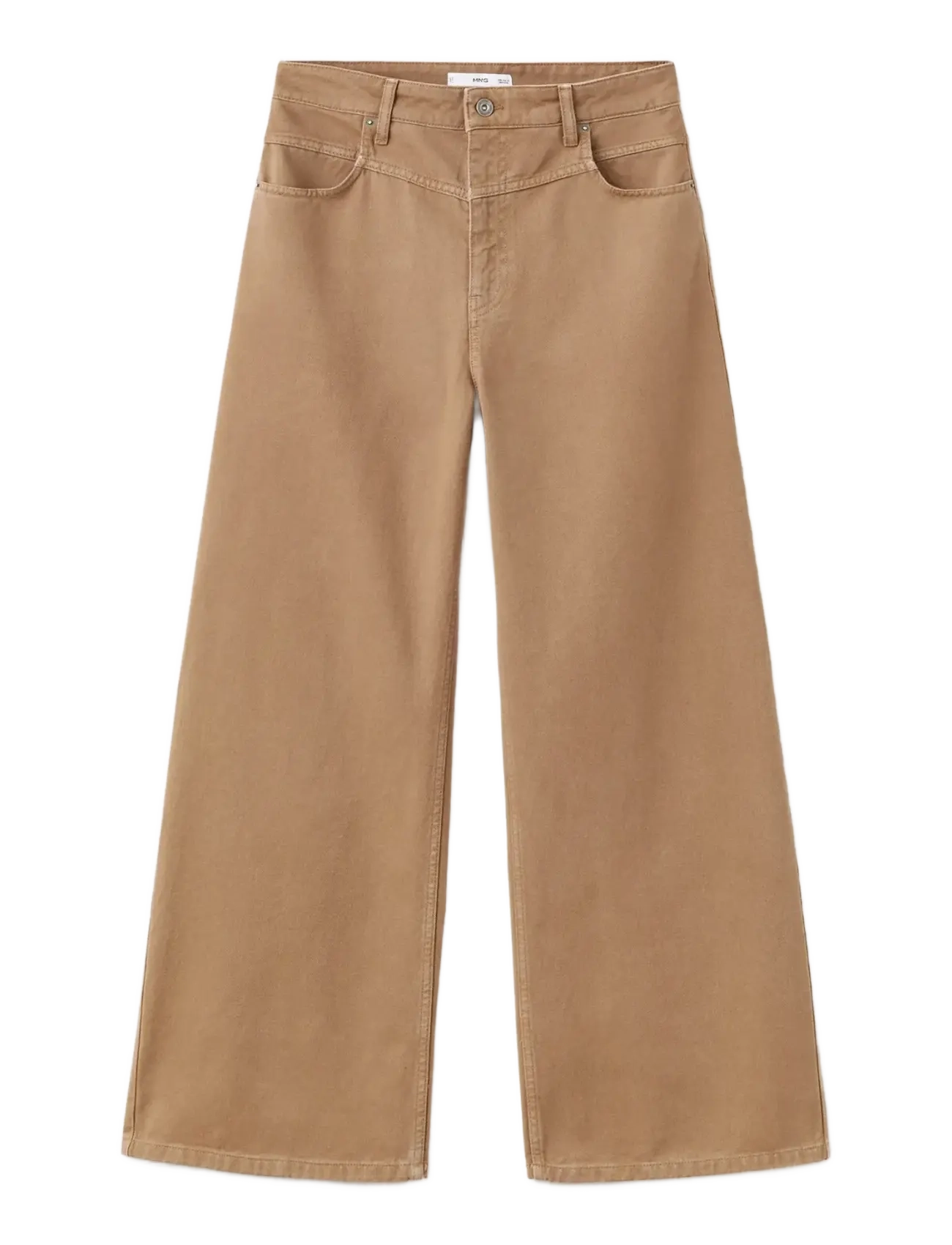 Mango Wide leg mid-rise loose-fit jeans - Jeans - DARK BROWN / beige