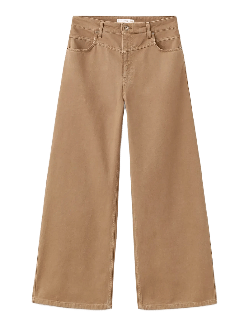 Mango - Wide leg mid-rise loose-fit jeans - vida jeans - dark brown - 1