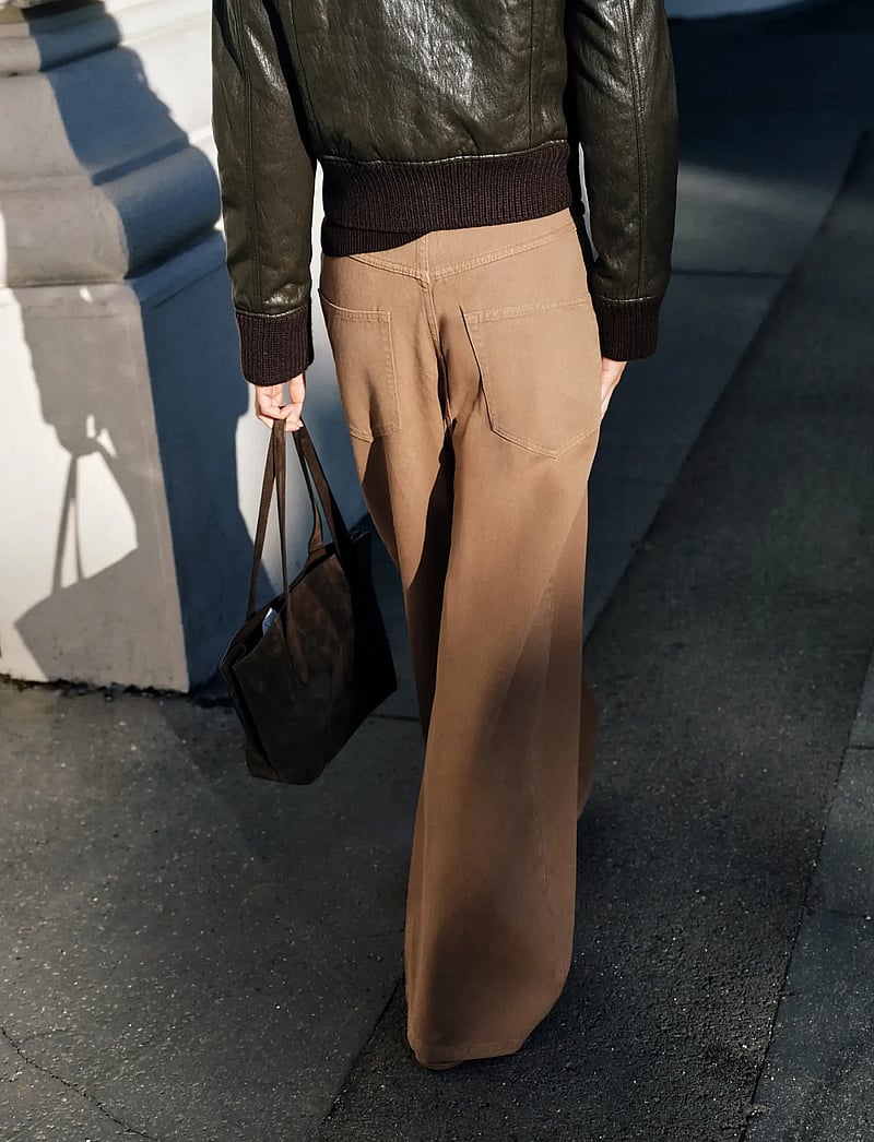 Mango - Wide leg mid-rise loose-fit jeans - vida jeans - dark brown - 2