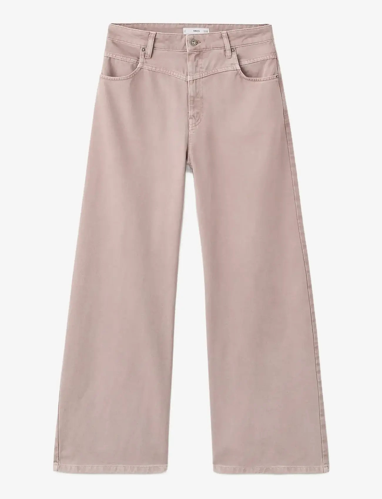 Mango - Wide-leg mid-rise loose-fit jeans - vida jeans - lt-pastel pink - 1