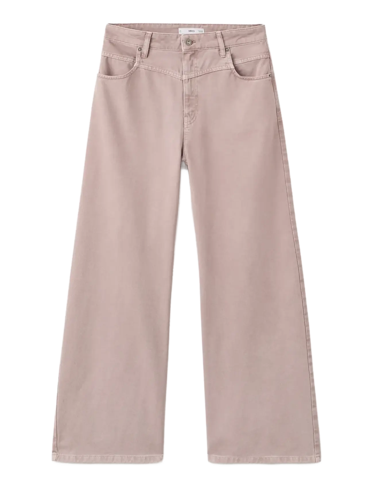 Mango Wide leg mid-rise loose-fit jeans - Jeans - LT-PASTEL PINK / pink/rose