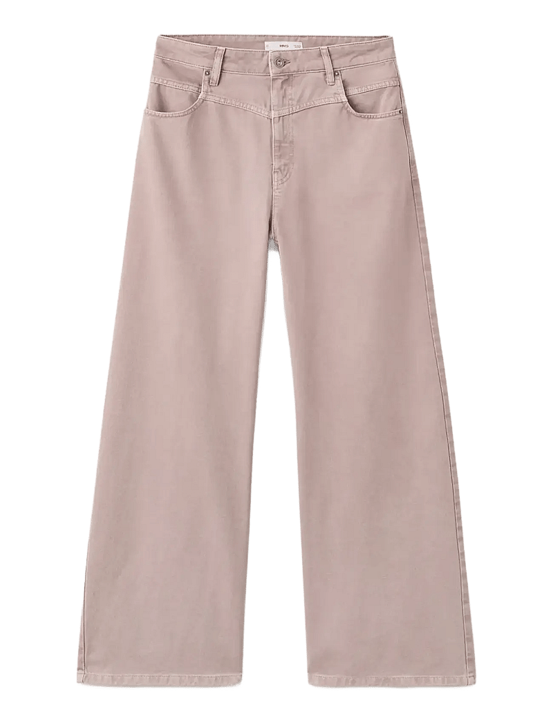 Mango - Wide-leg mid-rise loose-fit jeans - vida jeans - lt-pastel pink - 1