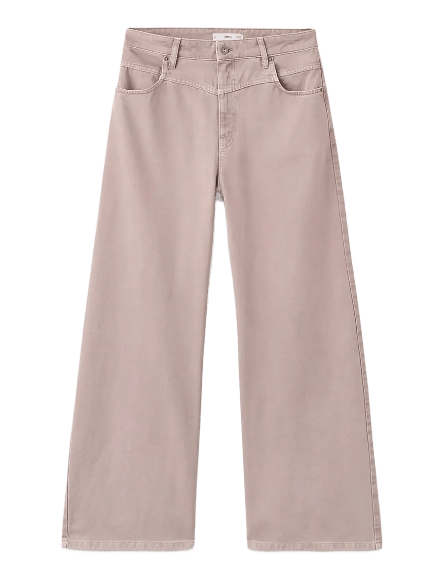 Mango - Wide leg mid-rise loose-fit jeans - brede jeans - lt-pastel pink - 1