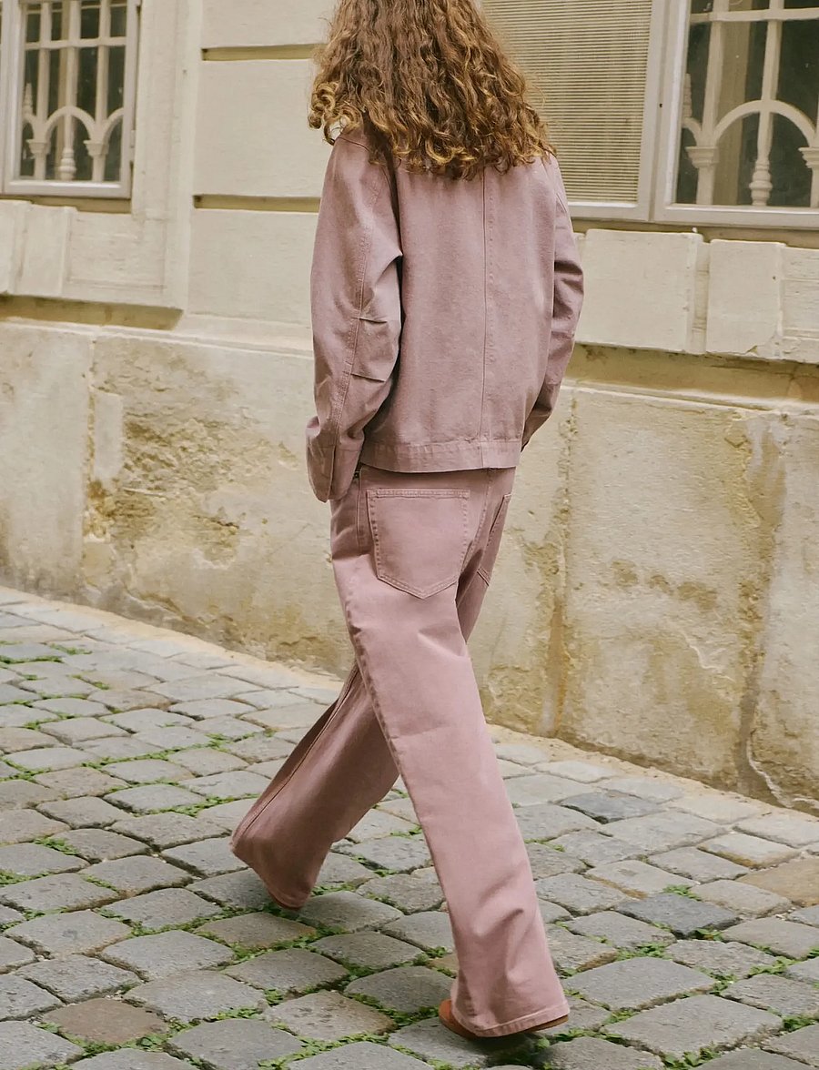 Mango - Wide leg mid-rise loose-fit jeans - brede jeans - lt-pastel pink - 0