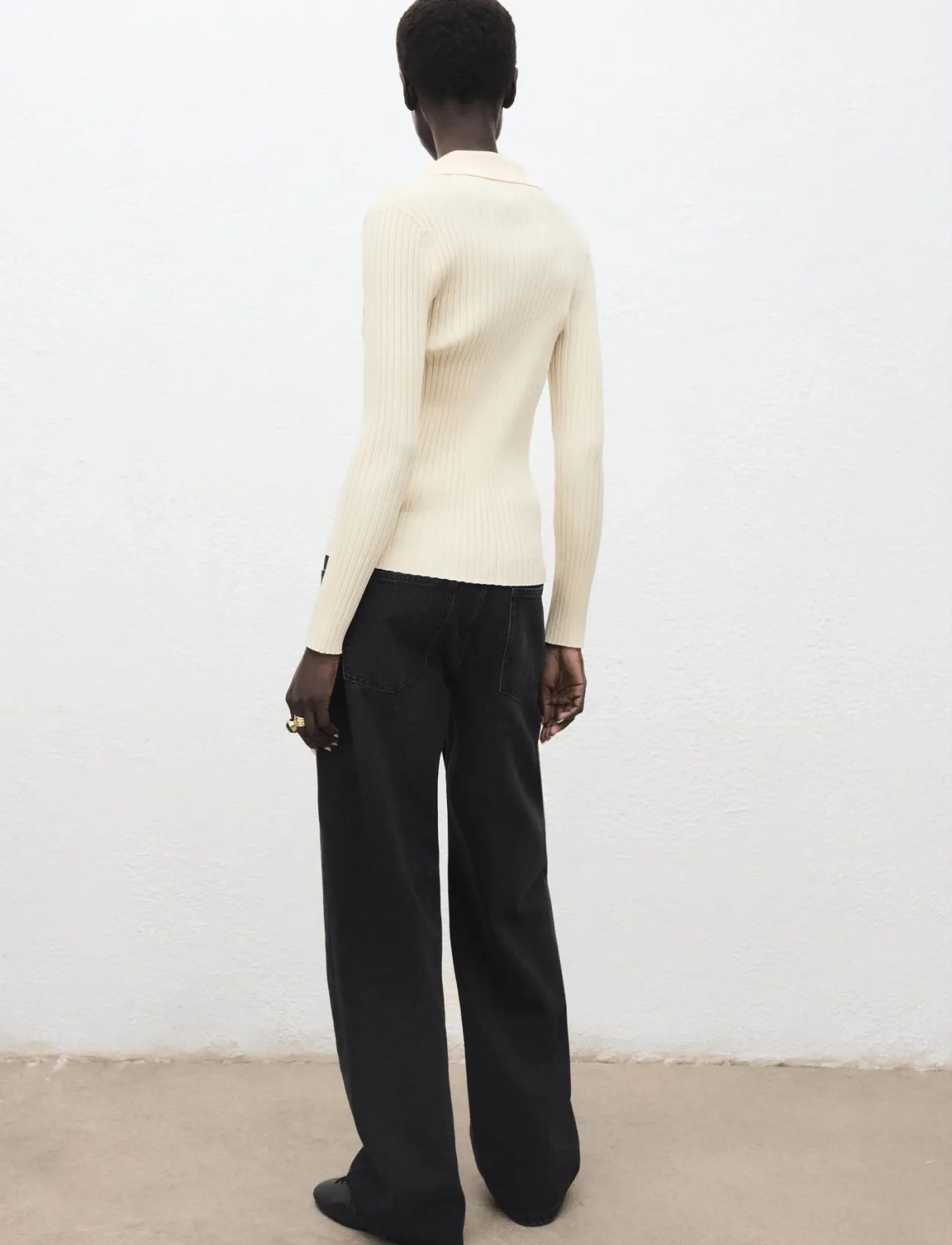 Mango - Mid-rise barrel jeans - open grey - 2
