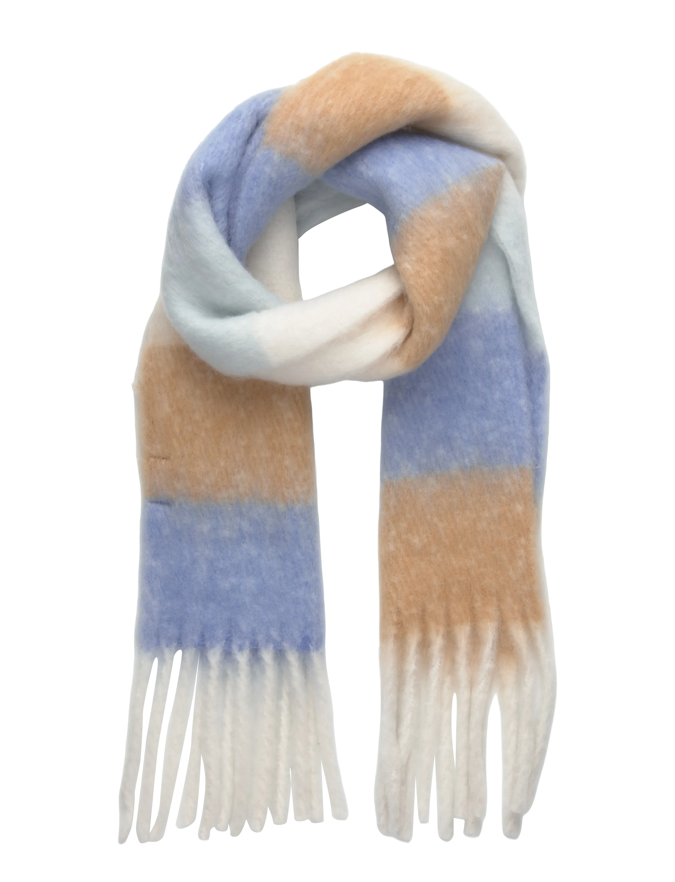 Striped knit scarf - LT-PASTEL BLUE
