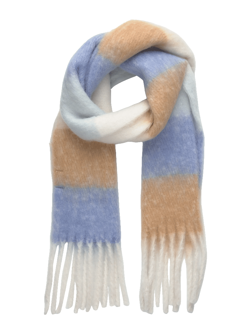 Mango - Striped knit scarf - winteraccessoires - lt-pastel blue - 0