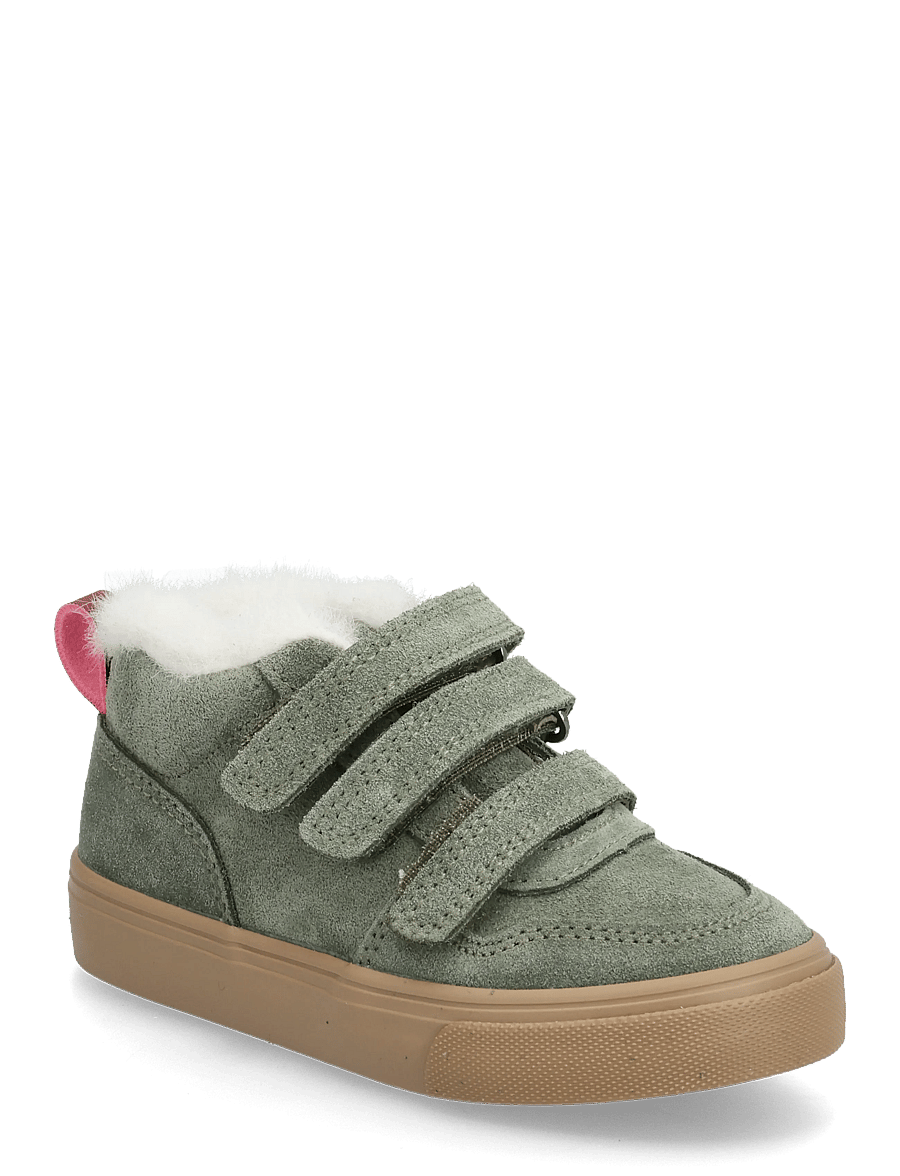 Mango - Leather trainers with fleece - vinterstövlar - beige - khaki - 0