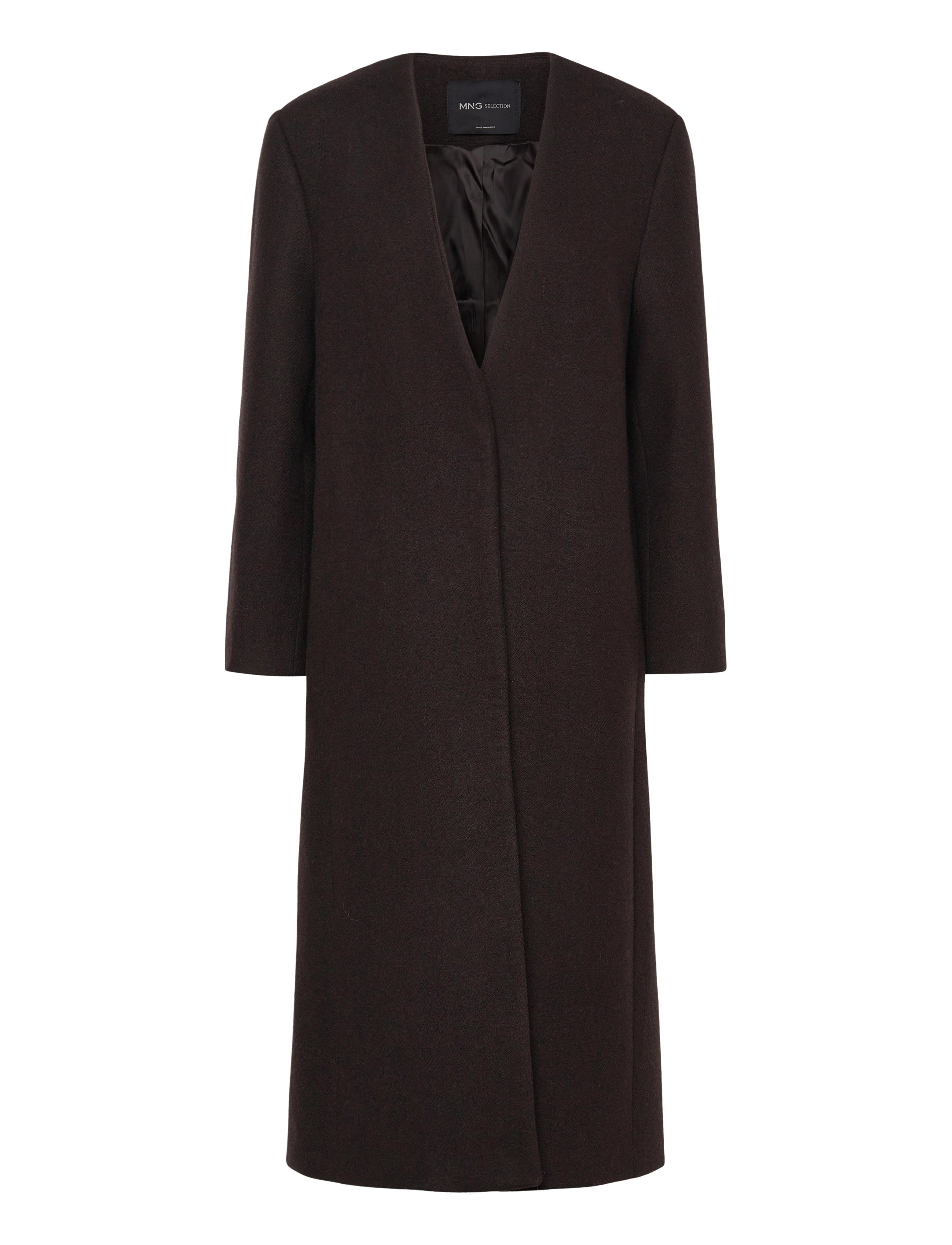 MANGO Long Wolle Mantel Braun - L - Damen