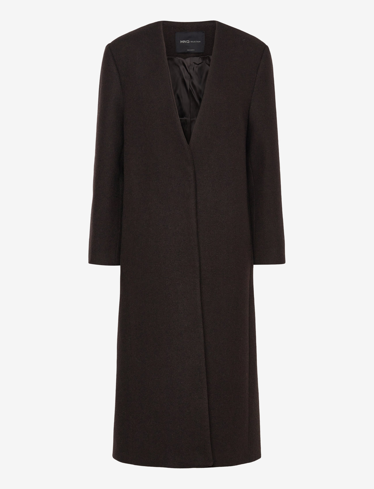 Mango - Long wool coat - villakangastakit - dark brown - 1