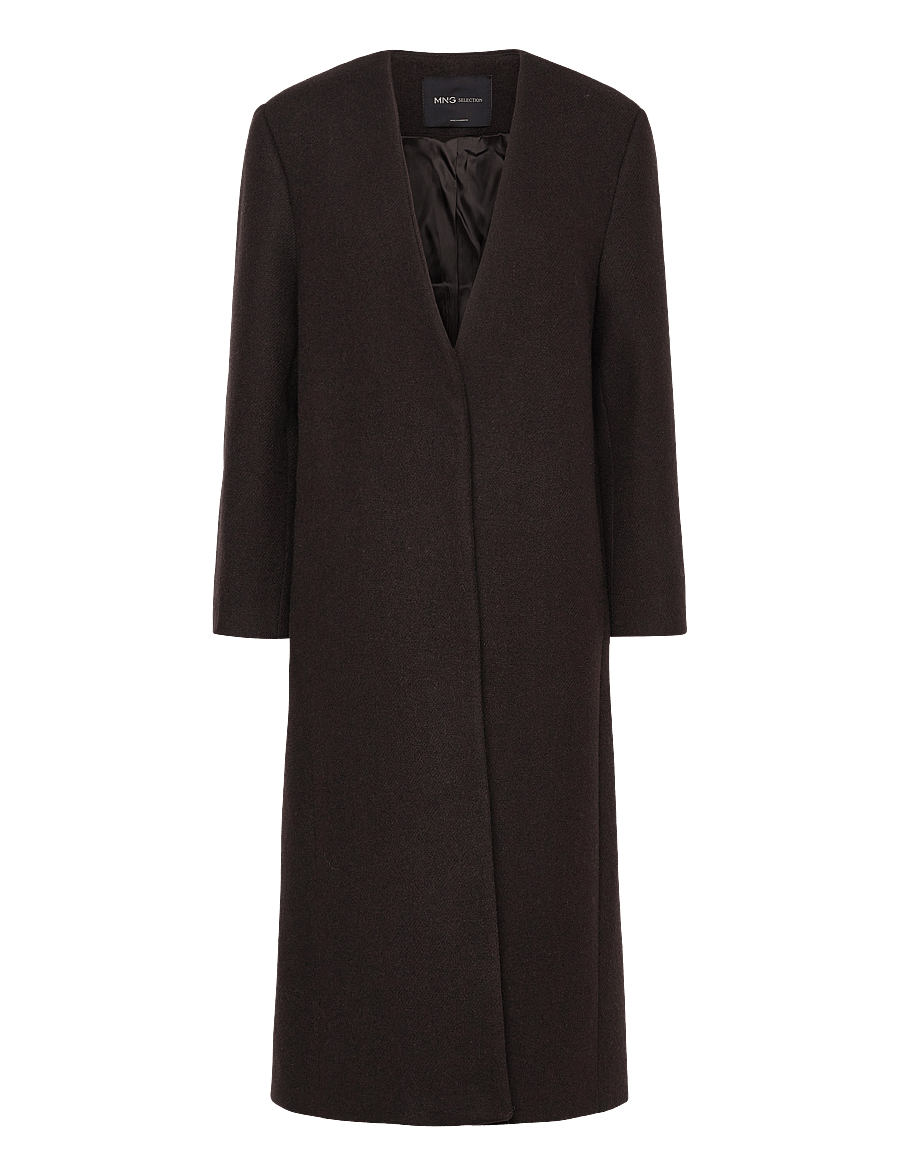 Mango - Long wool coat - vinterjakker - dark brown - 1